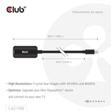 Club 3d mini displayport 1.4 naar hdmi 8k60hz m f adapter (zwart)