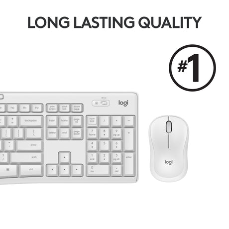 Logitech mk295 silent wireless keyboard and mouse combo desktopset (grijs, us-international lay-out (qwerty), 100%)