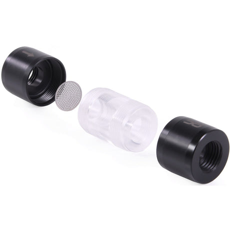 Alphacool eiszapfen acryl acetal inline filter g1 4 inner thread (zwart transparant)