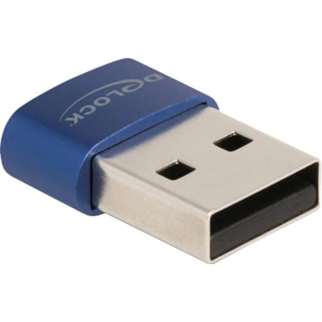 Delock usb 2.0 adapter usb-a male > usb-c female (blauw)