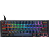 Ducky one 3 pro mini rgb mechanisch gaming toetsenbord (zwart, us lay-out (qwerty), cherry mx2a speed silver, 60%, rgb led, double-shot pbt, quack mechanics, hot swap)