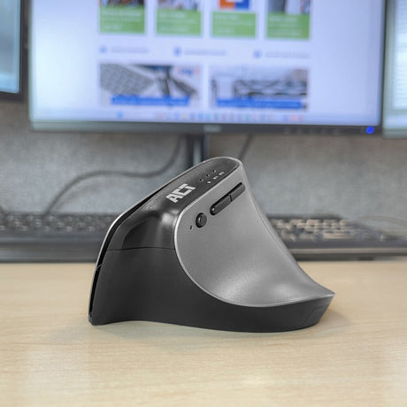 Act connectivity draadloze ergonomische muis met bluetooth en usb-c usb-a (zilver zwart, 1000 - 2400 dpi)
