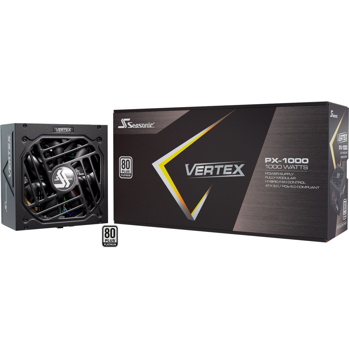 Seasonic vertex px-1000 modulaire 1000 watt voeding (zwart, 1x 12v-2x6, 3x pcie)