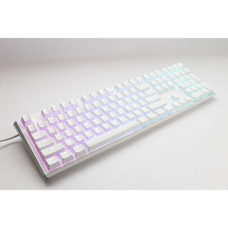 Ducky one 3 classic pure white rgb mechanisch toetsenbord (wit, us lay-out (qwerty), cherry mx speed silver, 100%, rgb led, double-shot pbt, hot-swappable, quack mechanics)