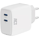 Act connectivity usb-c lader 65w 2-port met power delivery pps en ganfast (wit)