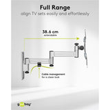 Goobay tv wall mount caravan fullmotion (m), 13 to 43 inch wandmontage (zilver)