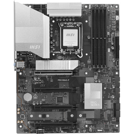 Msi pro b860-p socket 1851 moederbord (zilver, raid, 5gb-lan, sound, atx)