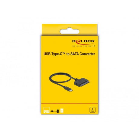 Delock usb type-c converter to 22 pin sata 6 gb s (zwart)