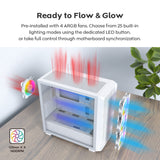 Montech x5m midi tower behuizing (wit | 2x usb-a | 1x usb-c | rgb | tempered glass)