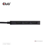 Club 3d usb-c naar triple displayport mst hub (zwart, 4k60hz)