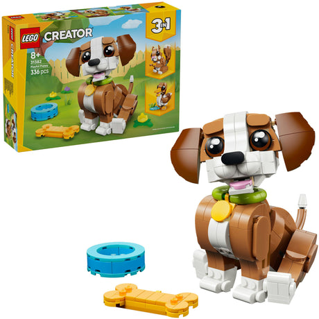 Lego ® creator 3in1 schattige dieren: speelse puppy - dierenset - bouw om tot eekhoorn of eend - 31382