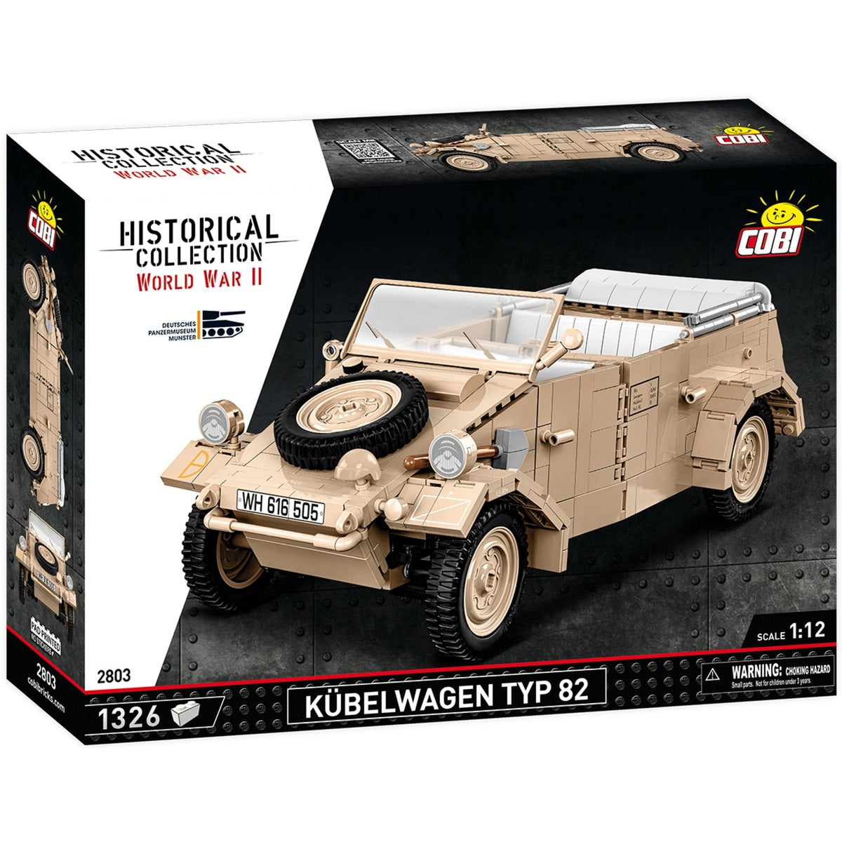 Cobi historical collection - kübelwagen personenkraftwagen typ 82 constructiespeelgoed (schaal 1:12)