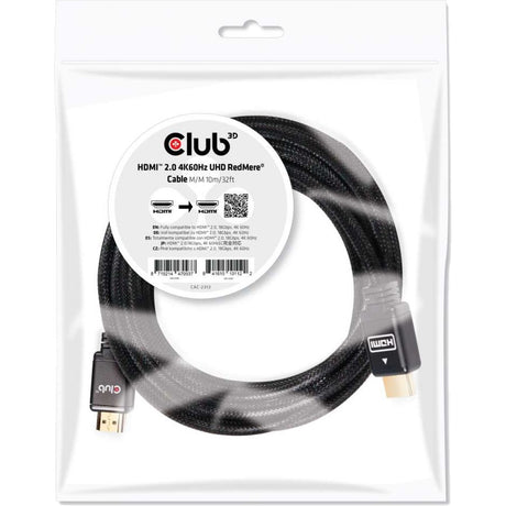Club 3d hdmi 2.0 redmere kabel (zwart, 10 meter, 4k 60hz)