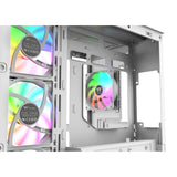 Thermaltake view 380 ws argb snow midi tower behuizing (wit houtkleur | 2x usb-a | 1x usb-c | rgb | tempered glass)