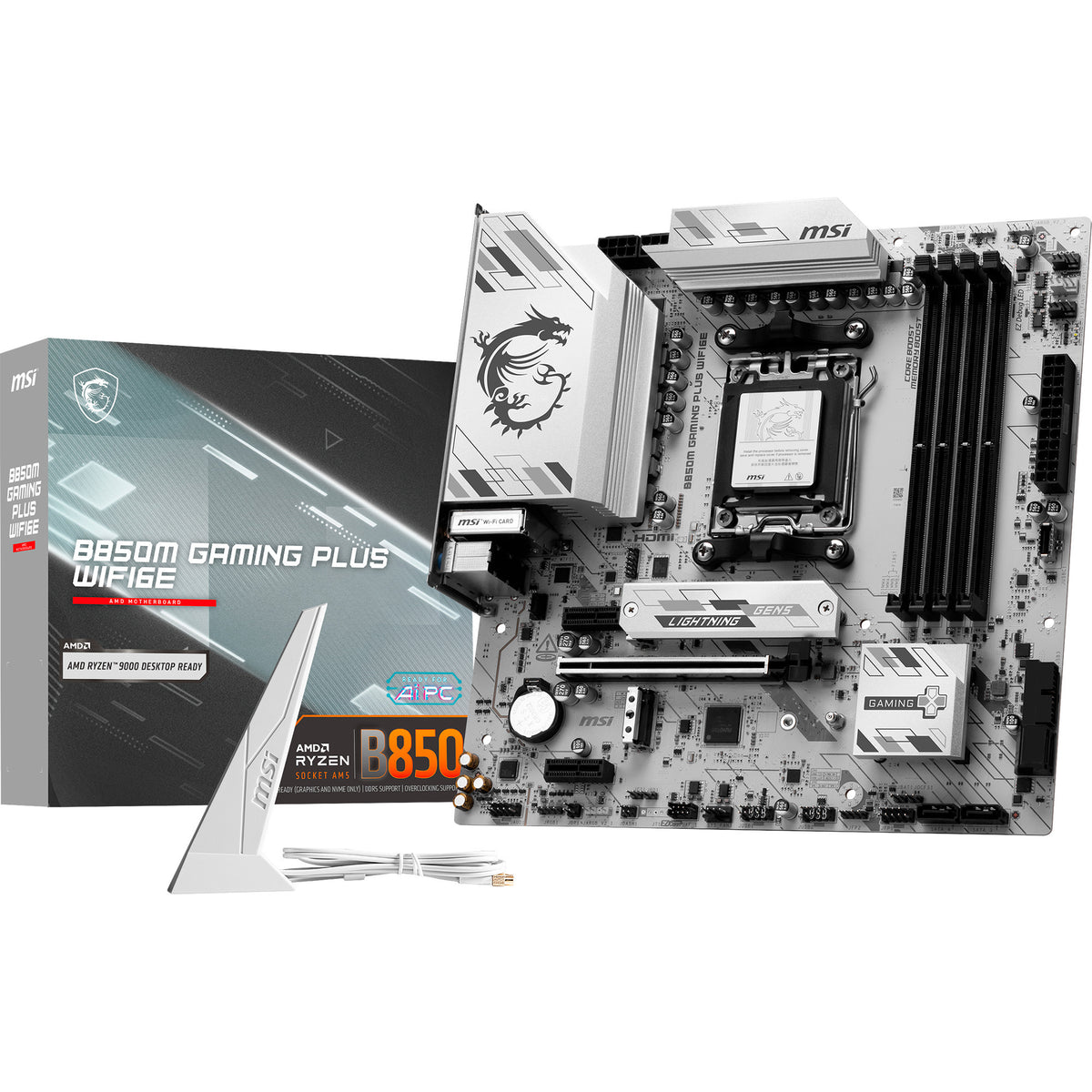 Msi b850m gaming plus wifi6e socket am5 moederbord (raid, 2.5gb-lan, wi-fi 6e, bt, sound, µatx)