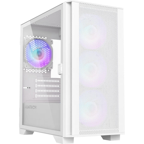 Montech air 100 argb mini tower behuizing (wit | 3x usb-a | tempered glass)