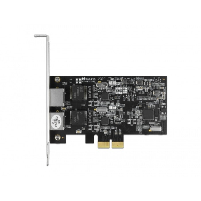 Delock pci express x2 card naar 2x rj45 2,5 gigabit lan rtl8125 netwerkadapter