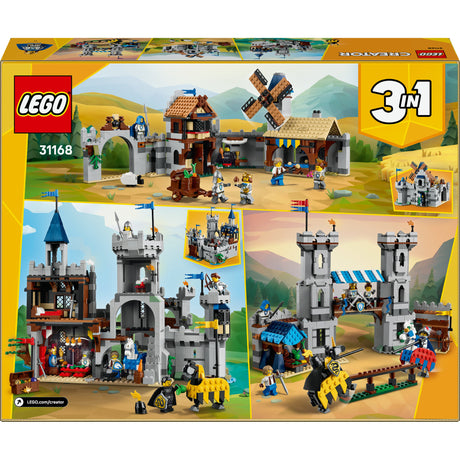 Lego creator 3in1 middeleeuws kasteel met ridders te paard bouwpakket voor kinderen 31168