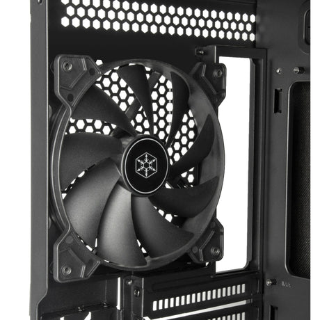 Silverstone sst-sed1-b midi tower behuizing (zwart | 2x usb-a | 1x usb-c)