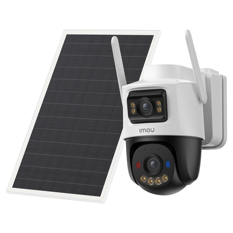 Imou aov dual lens 5mp+5mp buitencamera (wit, 3k, 4g lte, wifi 6, solar panel)
