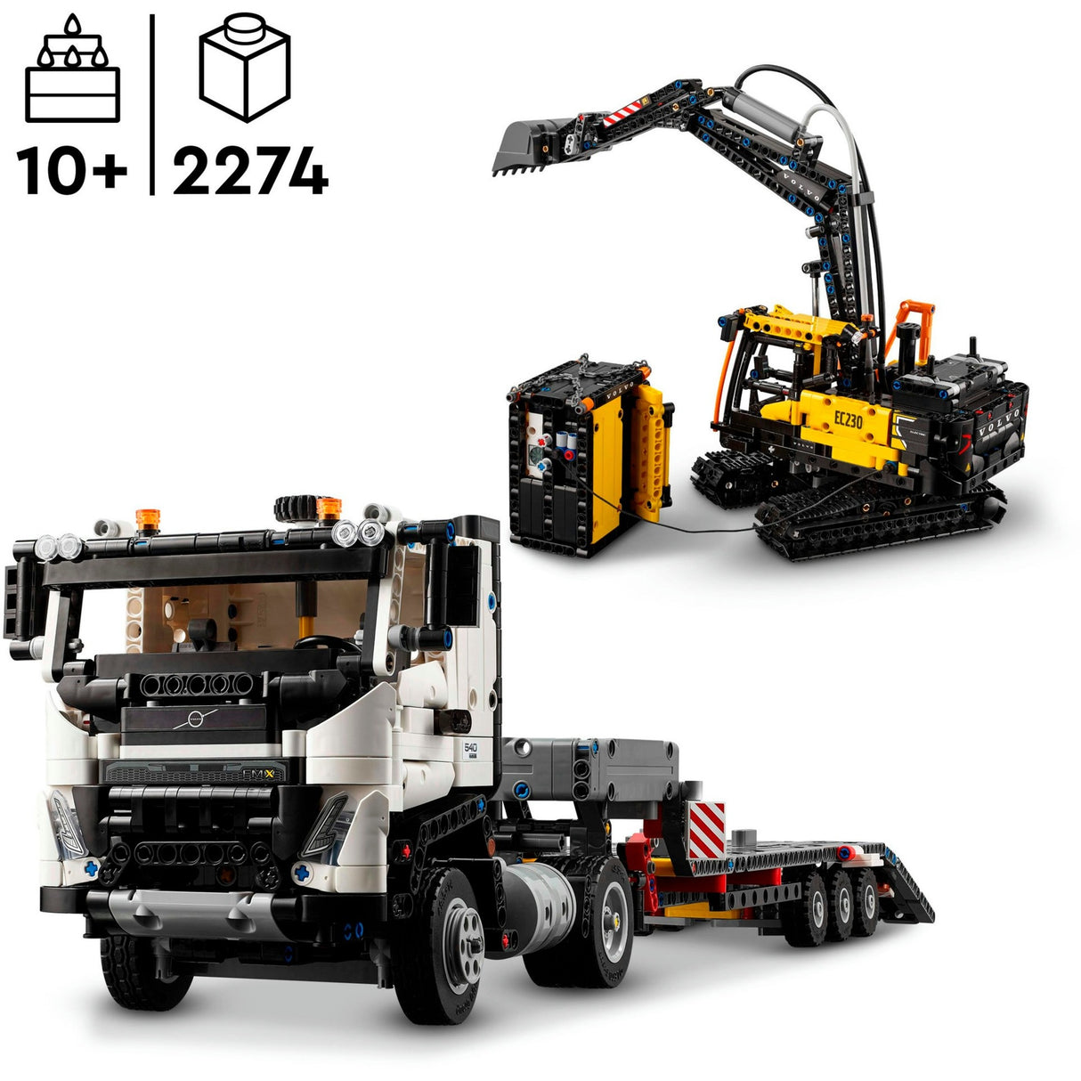 Lego technic 42175 volvo fmx truck ec230 elektrische graafmachine