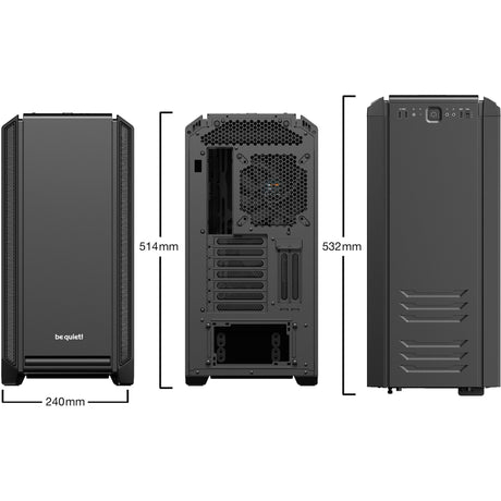 Be quiet! silent base 601 midi tower behuizing (zwart | 3x usb-a)