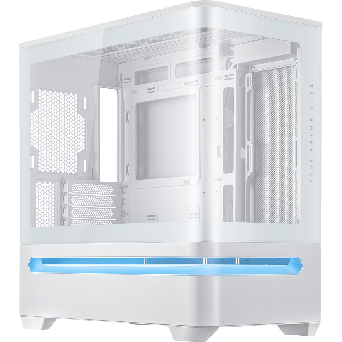 Asus prime ap202 midi tower behuizing (wit | 2x usb-a | 1x usb-c | rgb | tempered glass)