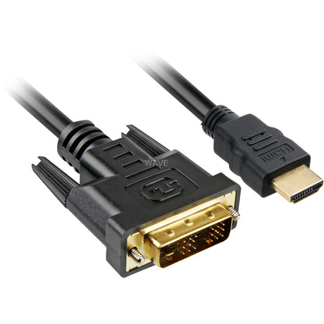 Sharkoon hdmi naar dvi-d adapterkabel (zwart, 1 meter, single-link)