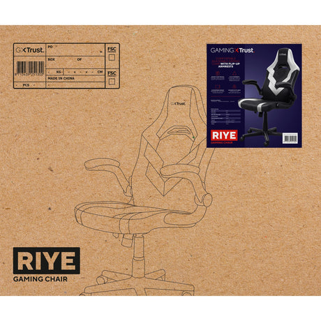 Trust gxt 703w riye gamingstoel (zwart wit)