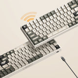 Iqunix f97 hitchhiker wireless mechanical keyboard (grijs, us lay-out (qwerty), cherry mx brown, 96%, rgb leds, hot-swappable, pbt, 2.4ghz | bluetooth 5.1 | usb-c)
