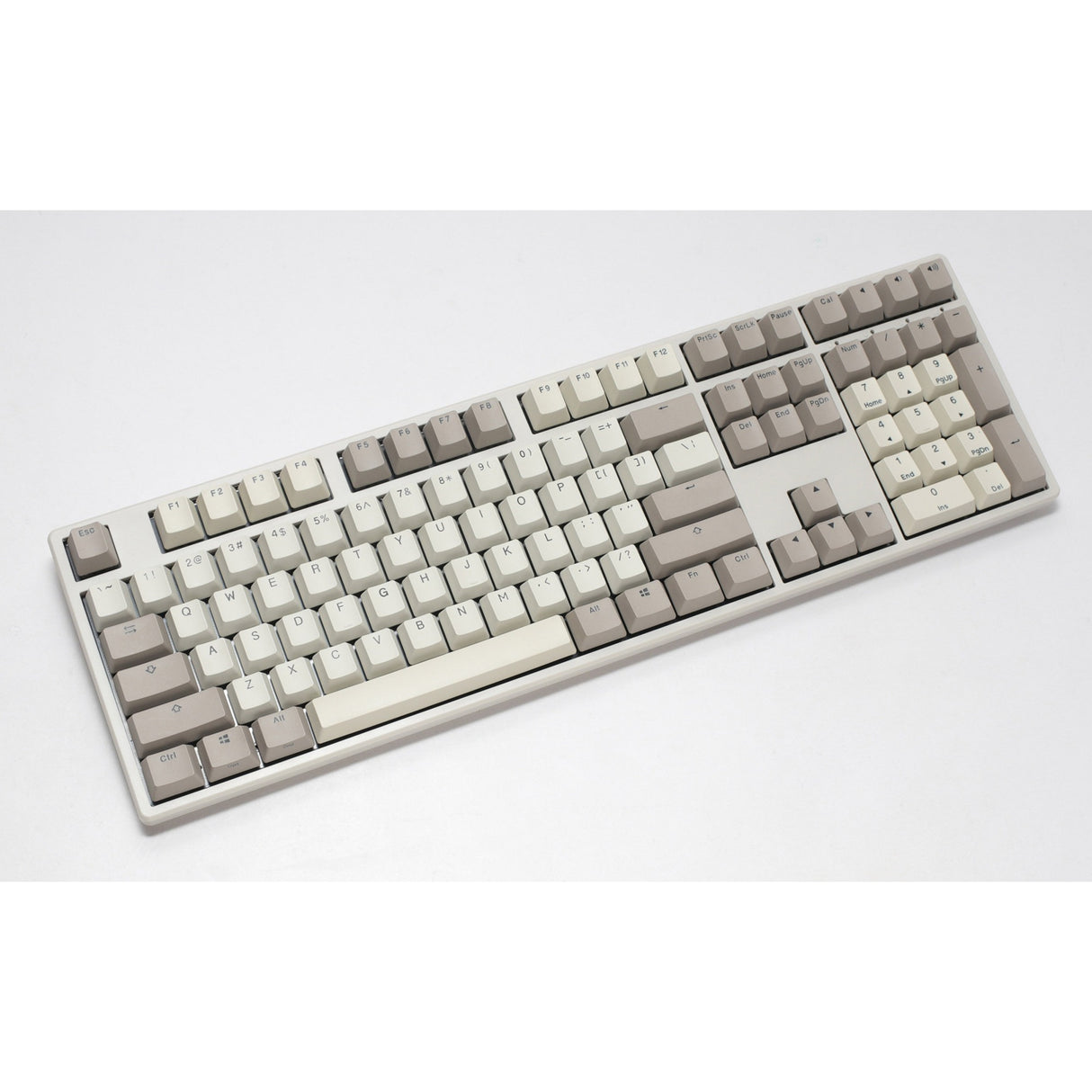 Ducky origin vintage mechanisch toetsenbord (grijs, us lay-out (qwerty), cherry mx brown, 100%, hot swap, pbt double-shot keycaps)