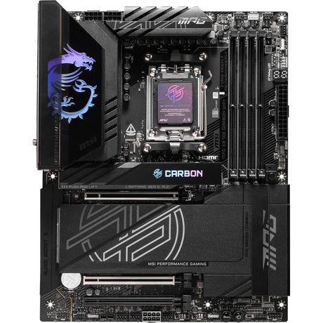 Msi mpg x870e carbon wifi socket am5 moederbord (raid, 5gb-lan, 2,5gb-lan, wi-fi 7, bt, sound, atx)