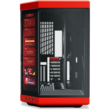 Hyte y70 touch infinite midi tower behuizing (zwart | 2x usb-a | 1x usb-c | tempered glass)