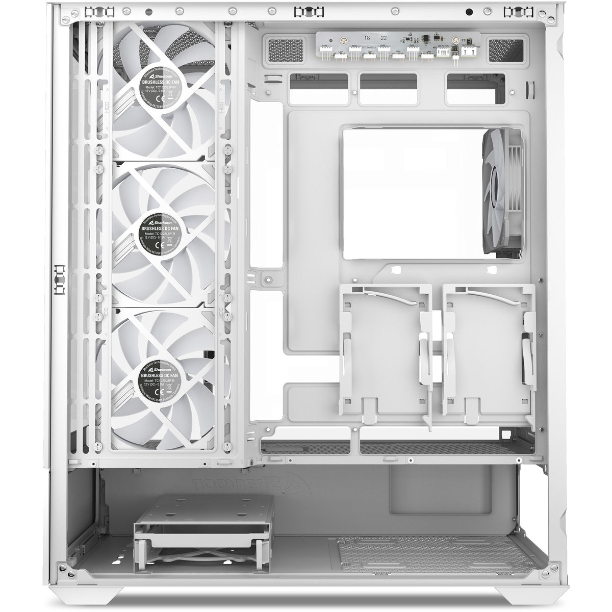 Sharkoon ak6 rgb midi tower behuizing (wit | 2x usb-a | 1x usb-c | rgb | tempered glass)