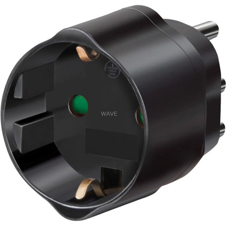 Brennenstuhl reisstekker reisadapter (stekkeradapter voor het aansluiten van elektrische apparaten met geaarde stekkersysteem in landen met italiaans stekkersysteem) zwart