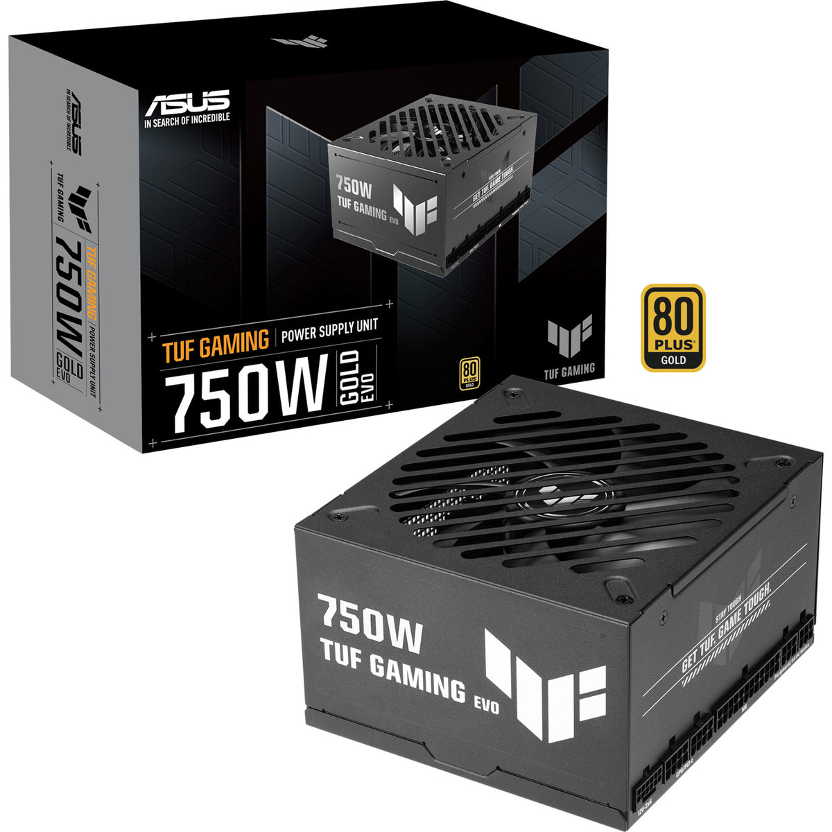 Asus tuf gaming gold evo modulaire 750 watt voeding (zwart, 1x 12v-2x6, 2x pcie)