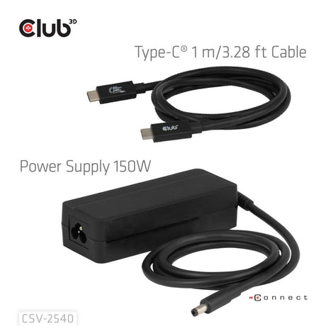 Club 3d 14-1 usb-c quad display dockingstation (zwart)