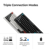 Keychron q1 ultra-m4 8k wireless custom mechanical keyboard (zwart, us lay-out (qwerty), silk pom banana, 75%, rgb, hot swap, 8k, 2.4 ghz | bluetooth 5.2 | usb-c)