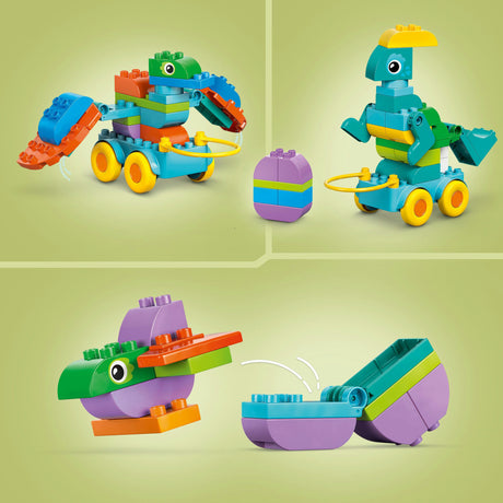 Lego duplo 3-in-1 dinosaurussen op wielen leerzaam speelgoed voor peuters met 6 figuren 10451