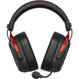 Mchose s9 pro wireless over-ear gaming headset (zwart rood, pc laptop playstation switch smartphone, 2.4g bluetooth wired type-c )
