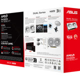 Asus radeon rx 9060 xt dual white edition 16gb grafische kaart (wit, rdna4, gddr6, 2x displayport, 1x hdmi 2.1)