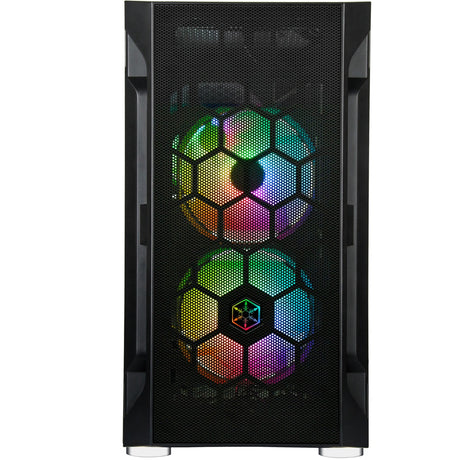 Silverstone sst-fah1mb-pro midi tower behuizing (zwart | 3x usb-a | rgb | tempered glass)