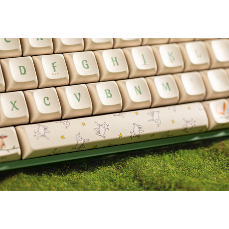 Iqunix f97 floral date rgb mechanisch gaming toetsenbord (groen, us lay-out (qwerty), iqunix little prince, 96%, rgb leds, hot-swappable, pbt, 2.4ghz | bluetooth 5.1 | usb-c)