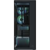 Arctic xtender midi tower behuizing (zwart (mat) | 2x usb-a | 1x usb-c | rgb | tempered glass)