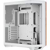 Apnx v1-w-wt-v1 midi tower behuizing (wit houtkleur | 2x usb-a | 1x usb-c | window)