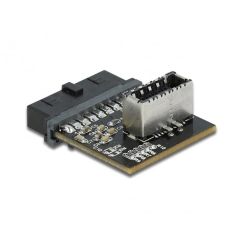 Delock usb 3.0 adapter pin header female to internal key a female (zwart)