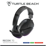 Turtle beach ear force recon 70p black (2024) over-ear gaming headset (zwart, ps4, ps5, xbox series x|s, xbox one, switch, pc, mobile)