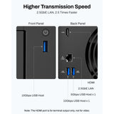 Terramaster f4-425 nas (zwart, 1x 2.5gbe, hdmi, usb)