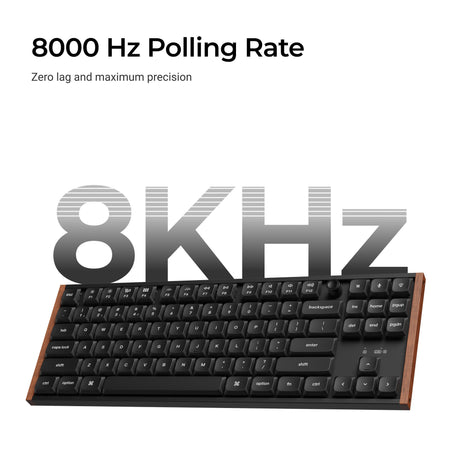Keychron k1 ultra 8k wireless custom mechanical keyboard (zwart, us lay-out (qwerty), milk pom banana, 80% (tkl), rgb leds, lsa double-shot pbt, usb-c | 2.4 ghz | bluetooth 5.2)