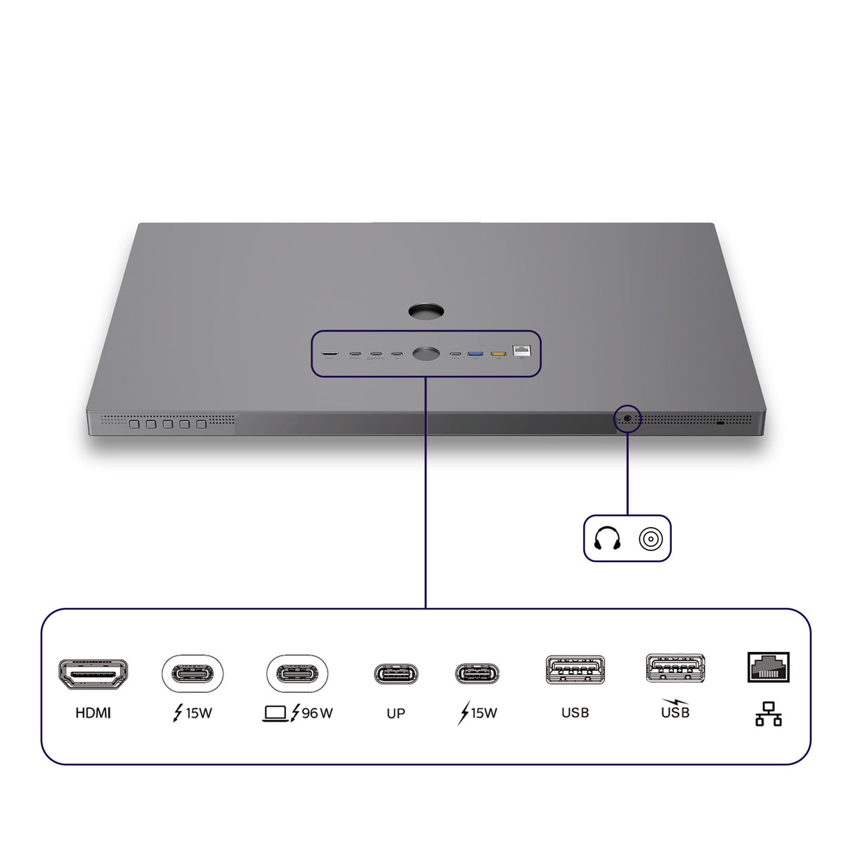 Philips brilliance 27e3u7903 27 5k uhd monitor (grijs, hdmi, 2x usb-a, usb-c, thunderbolt 4, rj-45, webcam)